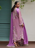 Farah Talib Aziz | Designer Picks 24 | IVAN MAUVE EMBROIDERED COTTON NET SHIRT WITH MEDIUM SILK DUPATTA - House Of Hania
