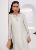 Farah Talib Aziz | Designer Picks 24 | LIQUE SILVER OMBRE EMBELLISHED KAFTAAN CUT SHIRT - House Of Hania