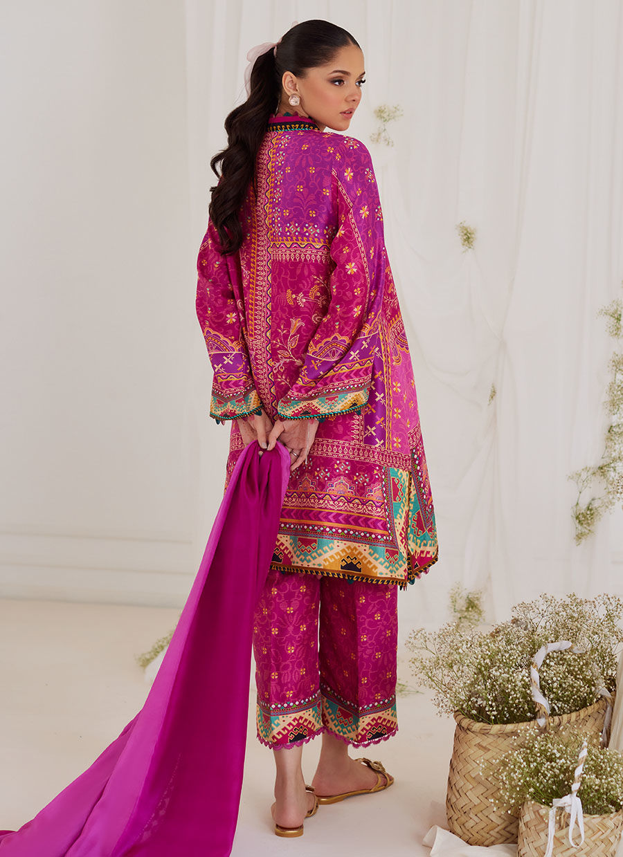 Farah Talib Aziz | Designer Picks 24 | LUZ MAGENTA SHIRT AND DUPATTA - House Of Hania