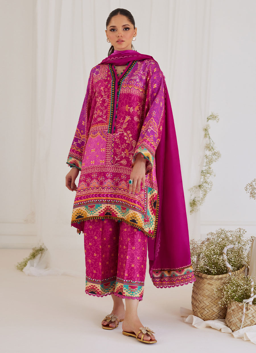 Farah Talib Aziz | Designer Picks 24 | LUZ MAGENTA SHIRT AND DUPATTA - House Of Hania