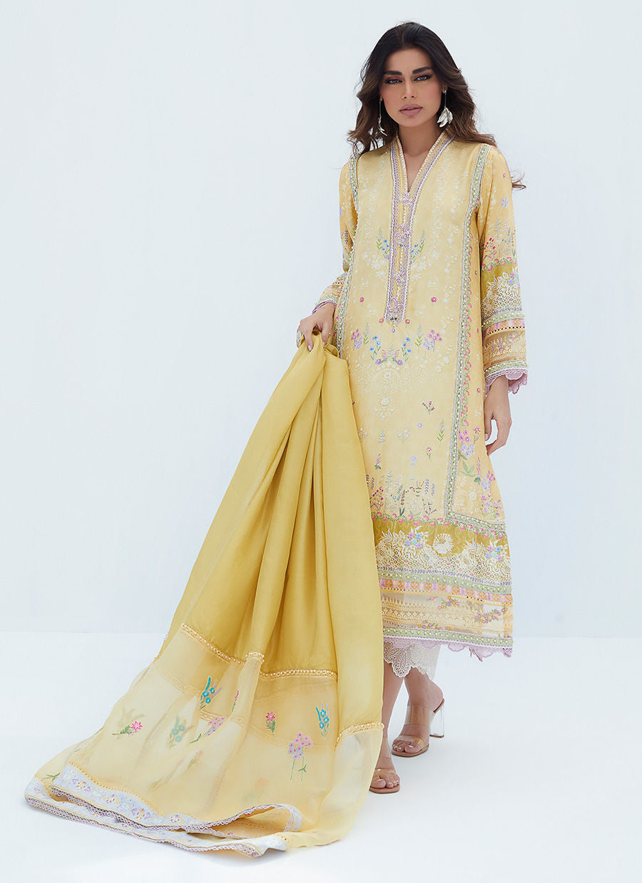 Farah Talib Aziz | Designer Picks 24 | LYMA LEMON SHIRT AND DUPATTA - House Of Hania