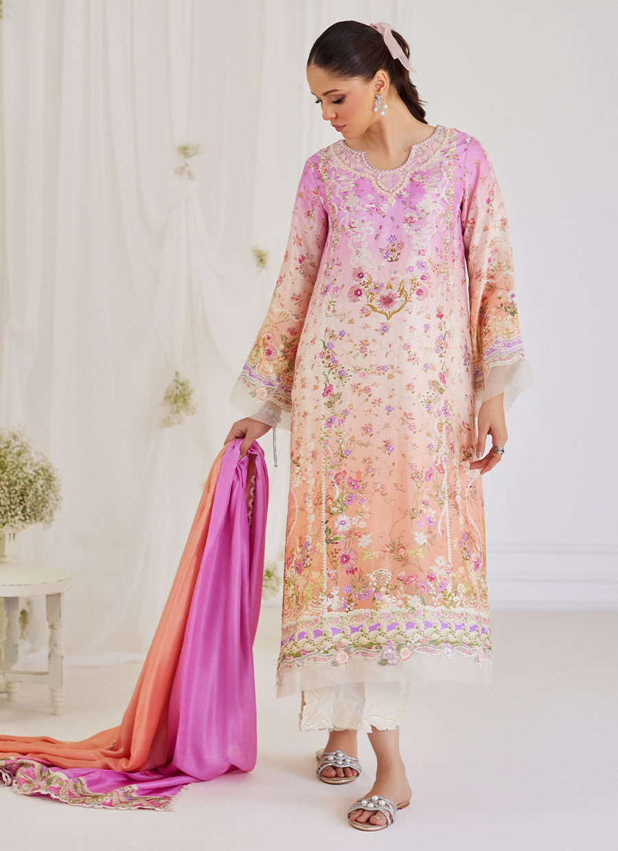 Farah Talib Aziz | Designer Picks 24 | MAURA OMBRE SHIRT AND DUPATTA - House Of Hania