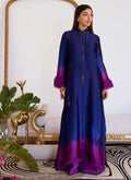 Farah Talib Aziz | Designer Picks 24 | MORGANA OMBRE SHISHA SILK LONG SHIRT - House Of Hania