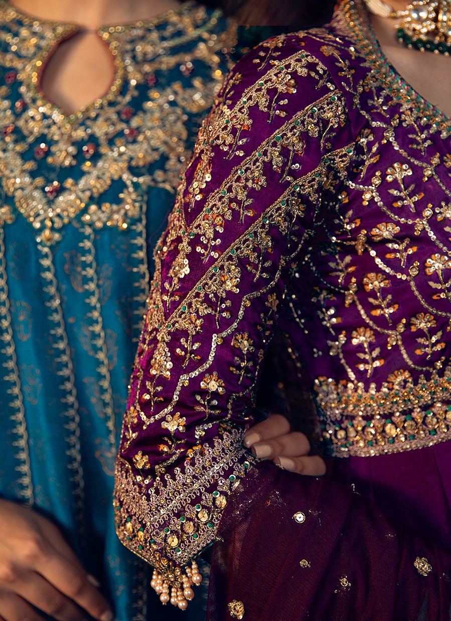 Farah Talib Aziz | Designer Picks 24 | NEDA AUBERGINE KALIDAAR - House Of Hania