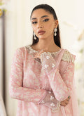 Farah Talib Aziz | Designer Picks 24 | OLEA BLUSH SILK SHIRT AND PRE-DRAPED DUPATTA - House Of Hania
