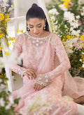 Farah Talib Aziz | Designer Picks 24 | OLEA BLUSH SILK SHIRT AND PRE-DRAPED DUPATTA - House Of Hania