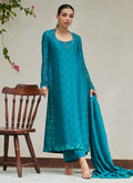 Farah Talib Aziz | Designer Picks 24 | PERSIAN GREEN EMBROIDERED AND EMBELLISHED RAW SILK SHIRT WITH DUPATTA - House Of Hania