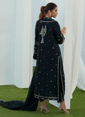 Farah Talib Aziz | Designer Picks 24 | PETRA BLACK EMBROIDERED SHIRT AND DUPATTA - House Of Hania