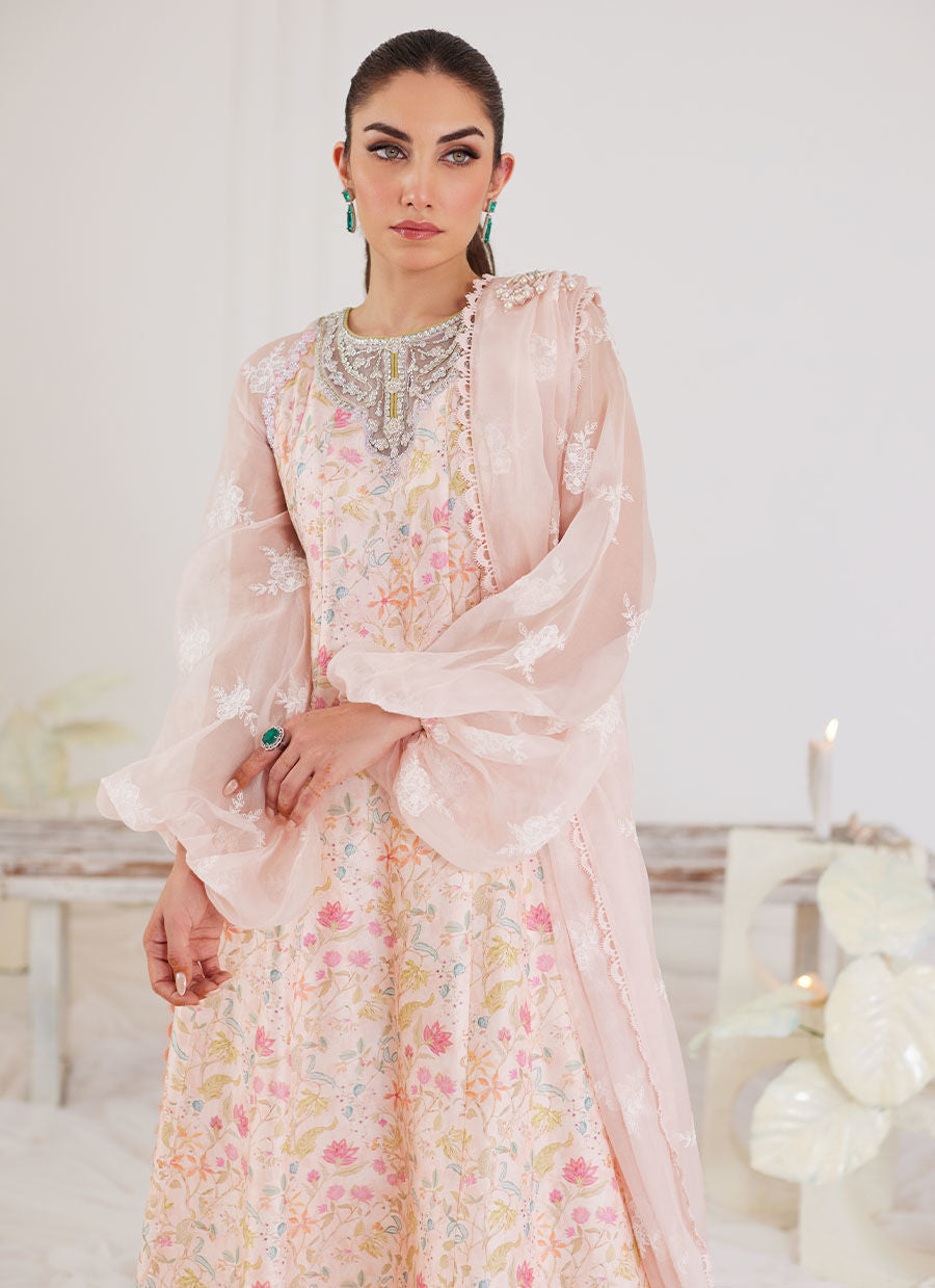 Farah Talib Aziz | Designer Picks 24 | RAMONA SHIRT WITH PRE-DRAPED DUPATTA - House Of Hania