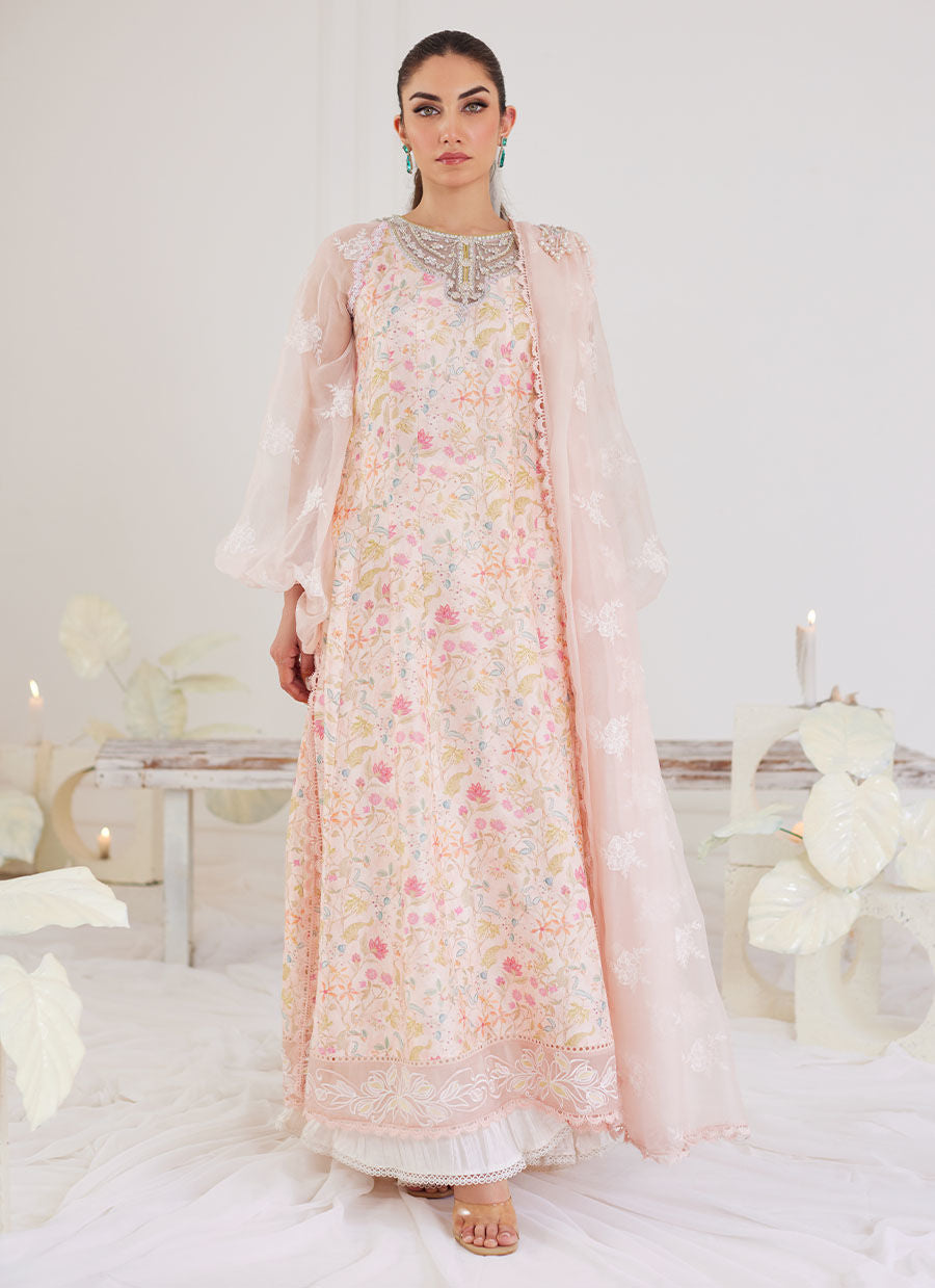 Farah Talib Aziz | Designer Picks 24 | RAMONA SHIRT WITH PRE-DRAPED DUPATTA - House Of Hania