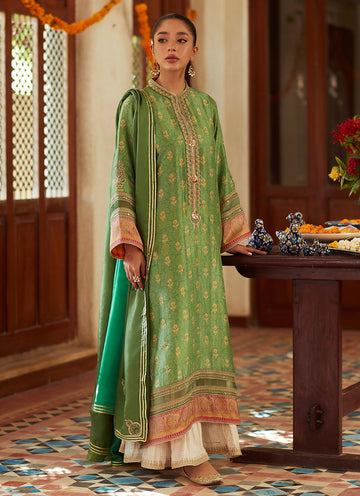 Farah Talib Aziz | Designer Picks 24 | RINA GREEN SHIRT AND DUPATTA - House Of Hania