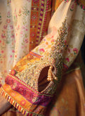 Farah Talib Aziz | Designer Picks 24 | ROSHAN PRINTED RAW SILK KURTA WITH SILK OMBRE DUPATTA - House Of Hania