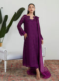 Farah Talib Aziz | Designer Picks 24 | SANGRIA SILK CUTWORK SHIRT WITH PRE DRAPED DUPATTA - House Of Hania
