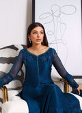 Farah Talib Aziz | Designer Picks 24 | SAPPHIRE CUTWORK SHIRT AND DUPATTA - House Of Hania