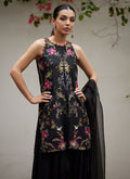 Farah Talib Aziz | Designer Picks 24 | SIYA BLACK EMBROIDERED SHIRT AND DUPATTA - House Of Hania