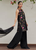 Farah Talib Aziz | Designer Picks 24 | SIYA BLACK EMBROIDERED SHIRT AND DUPATTA - House Of Hania
