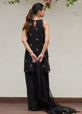 Farah Talib Aziz | Designer Picks 24 | SIYA BLACK EMBROIDERED SHIRT AND DUPATTA - House Of Hania