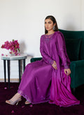 Farah Talib Aziz | Designer Picks 24 | TIERRA MUTED MAGENTA EMBROIDERED RAW SILK KALIDAR WITH DUPATTA - House Of Hania