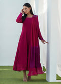 Farah Talib Aziz | Designer Picks 24 | VIV MAGENTA KALIDAAR WITH DRAPED DUPATTA - House Of Hania
