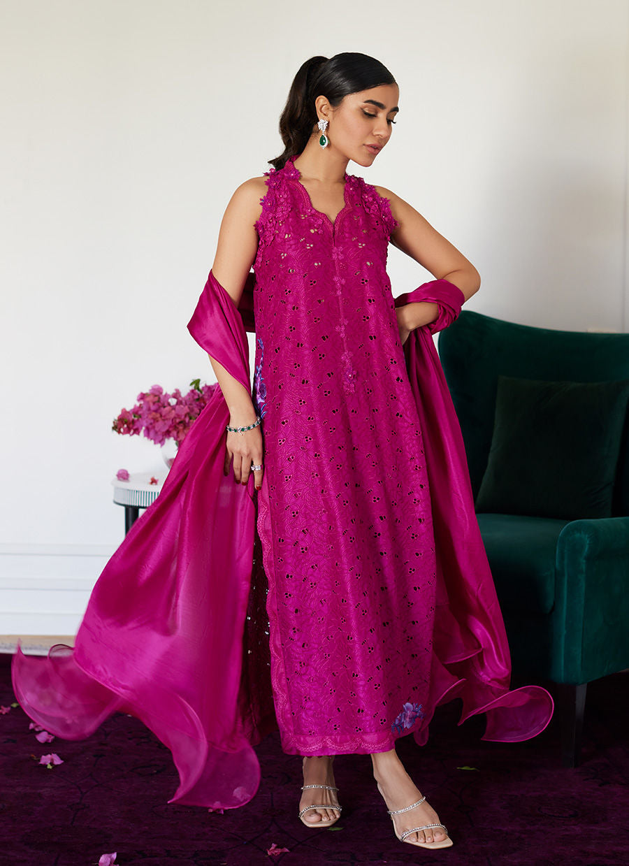 Farah Talib Aziz | Luna Eid Collection 24 | CLARIENE HOT PINK - House Of Hania
