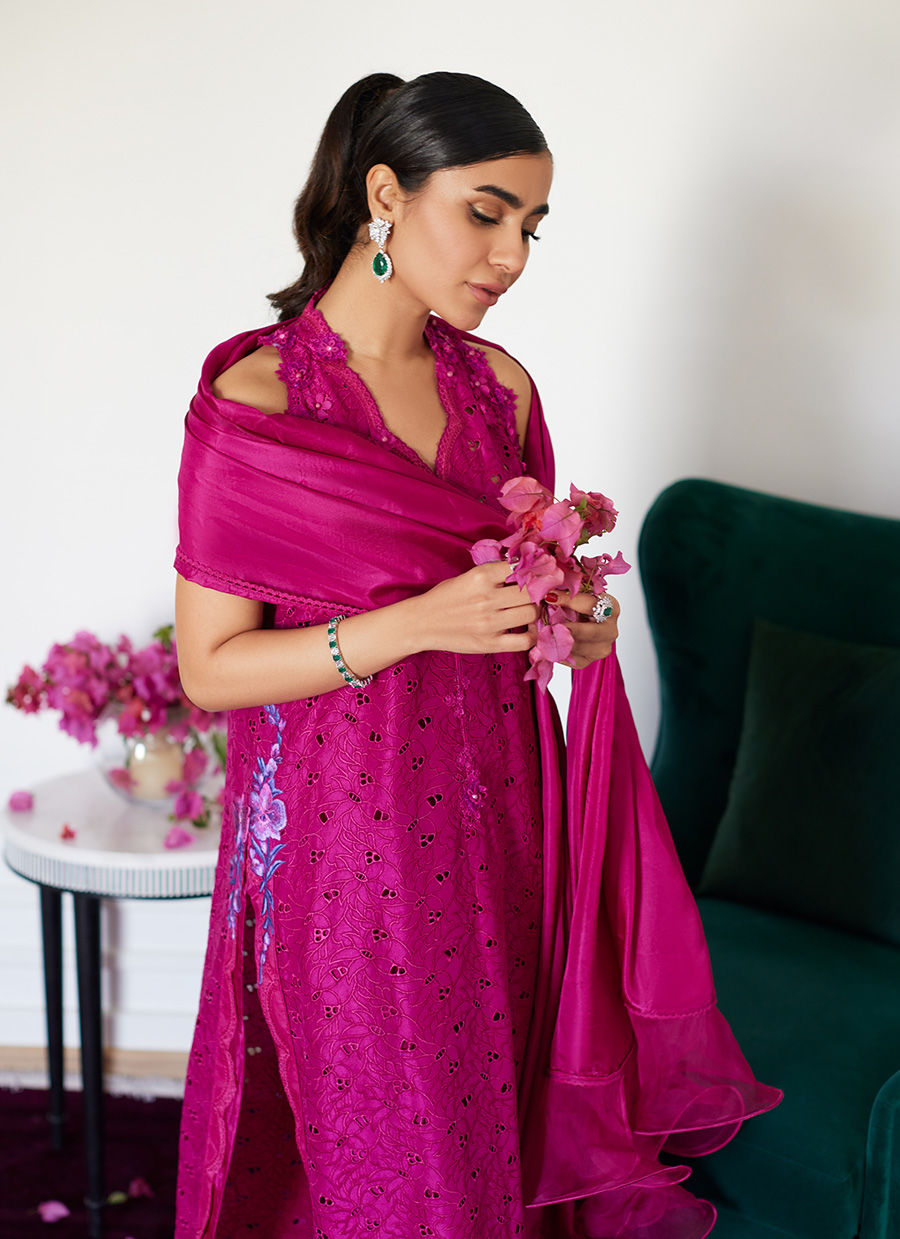 Farah Talib Aziz | Luna Eid Collection 24 | CLARIENE HOT PINK - House Of Hania