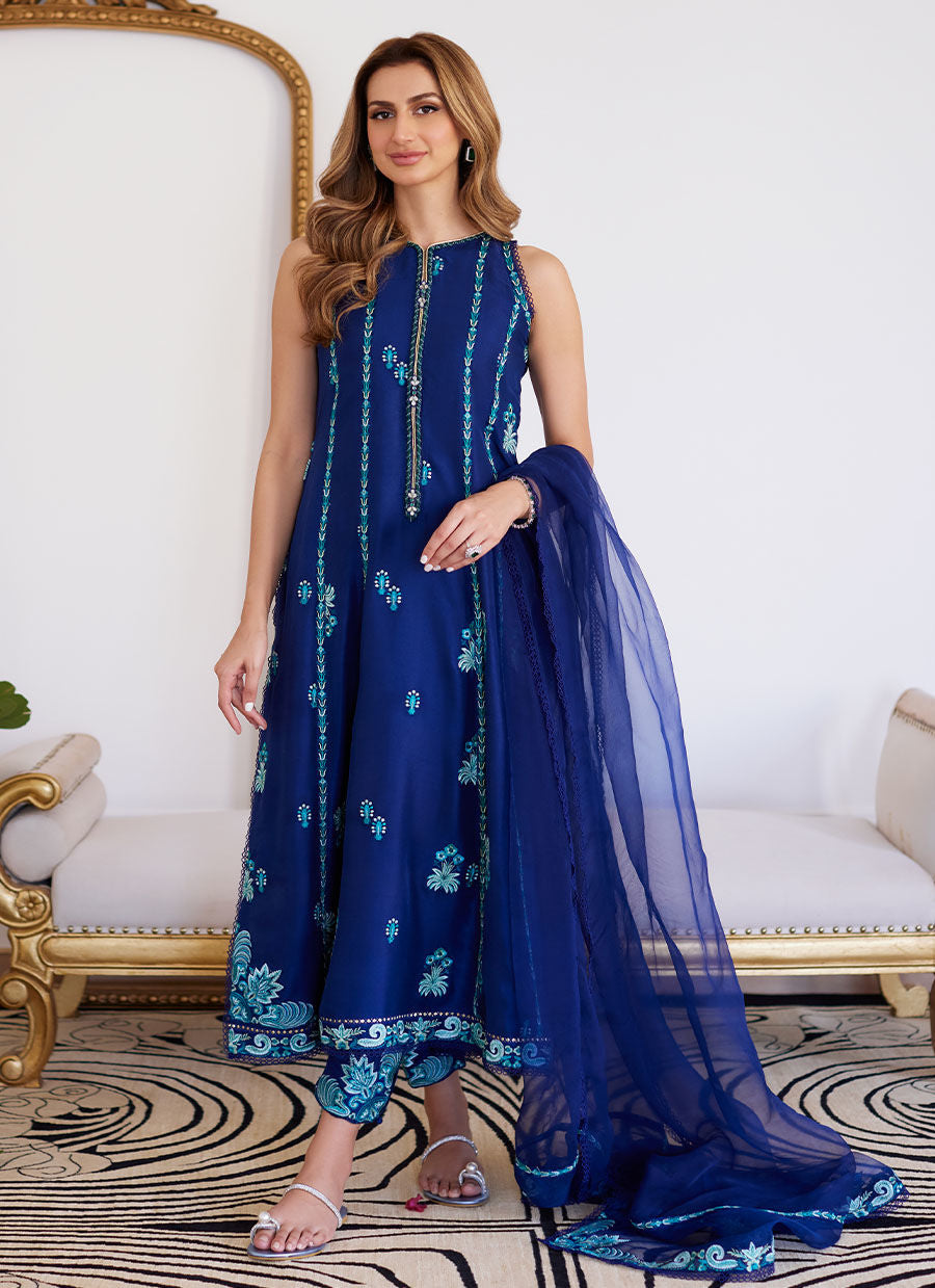 Farah Talib Aziz | Luna Eid Collection 24 | ELSYEE ROYAL BLUE - House Of Hania