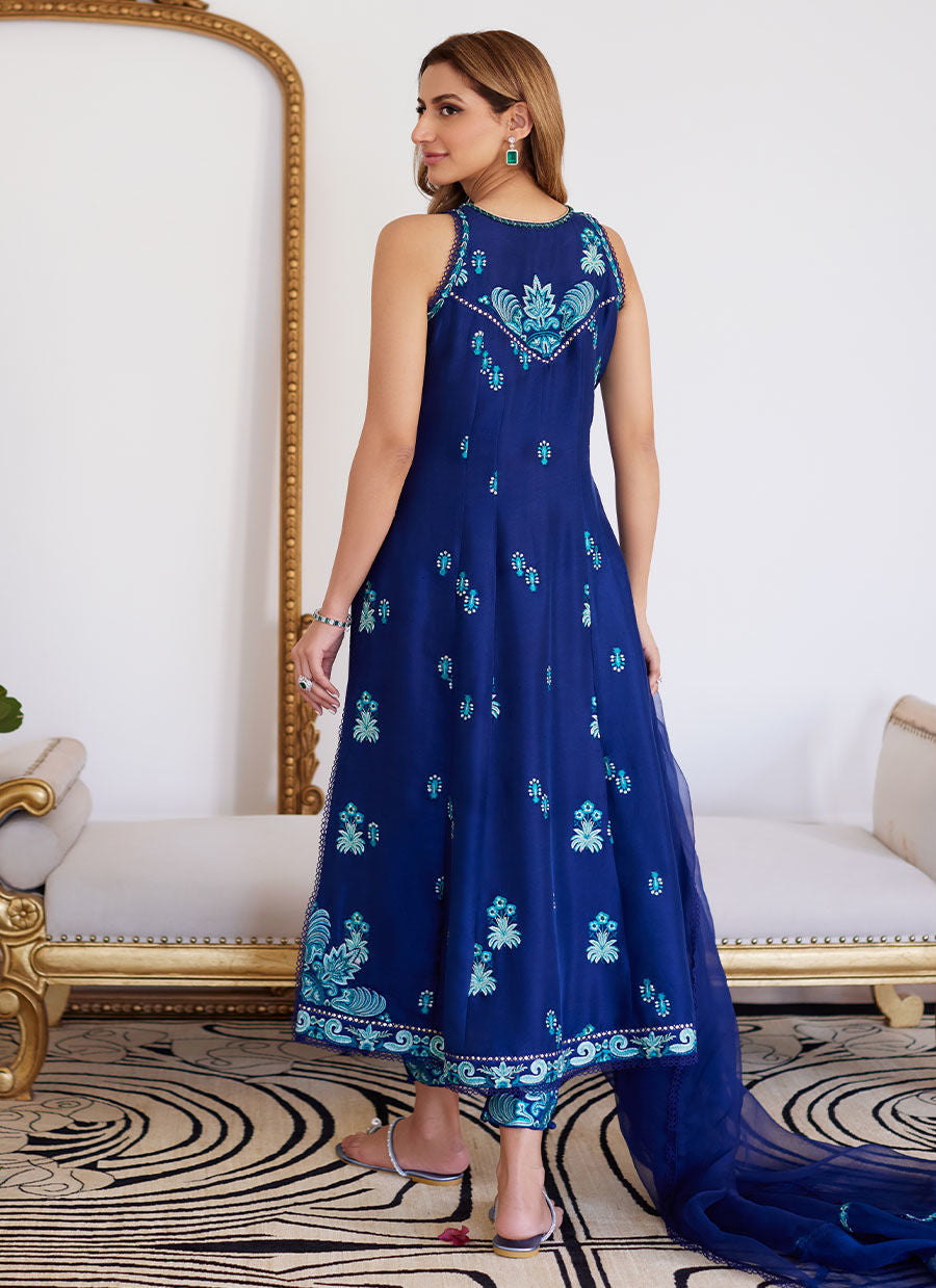 Farah Talib Aziz | Luna Eid Collection 24 | ELSYEE ROYAL BLUE - House Of Hania