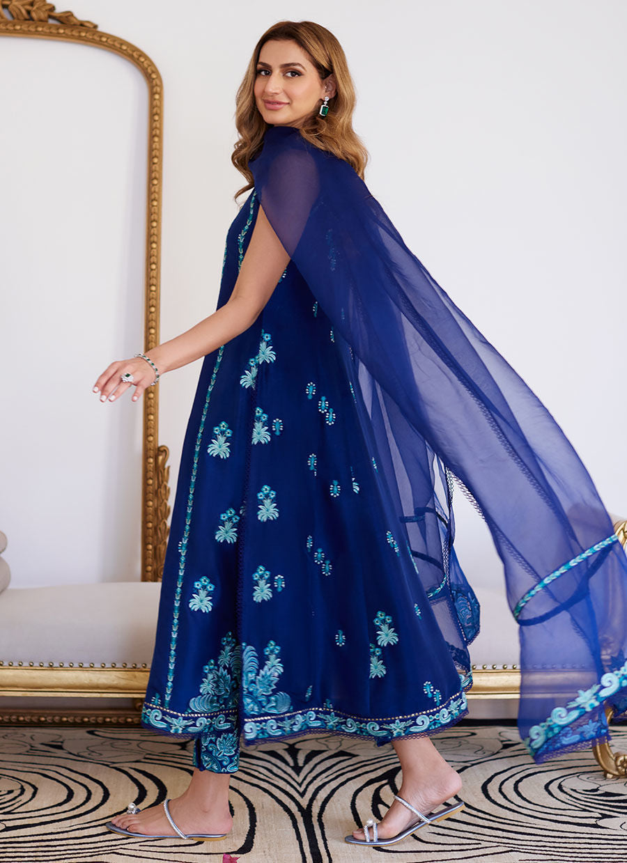 Farah Talib Aziz | Luna Eid Collection 24 | ELSYEE ROYAL BLUE - House Of Hania