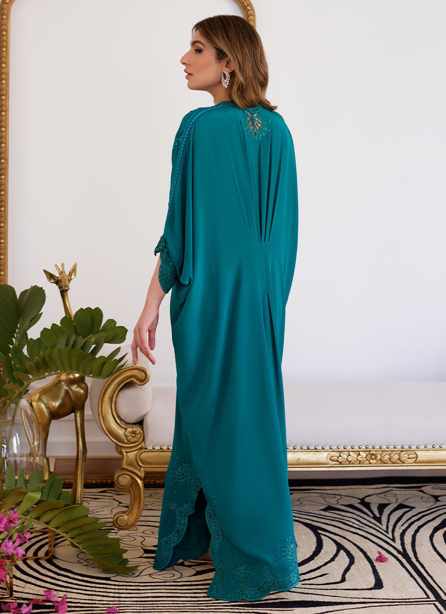 Farah Talib Aziz | Luna Eid Collection 24 | EMMELINE EMERALD CREPE - House Of Hania
