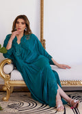 Farah Talib Aziz | Luna Eid Collection 24 | EMMELINE EMERALD CREPE - House Of Hania