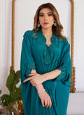 Farah Talib Aziz | Luna Eid Collection 24 | EMMELINE EMERALD CREPE - House Of Hania