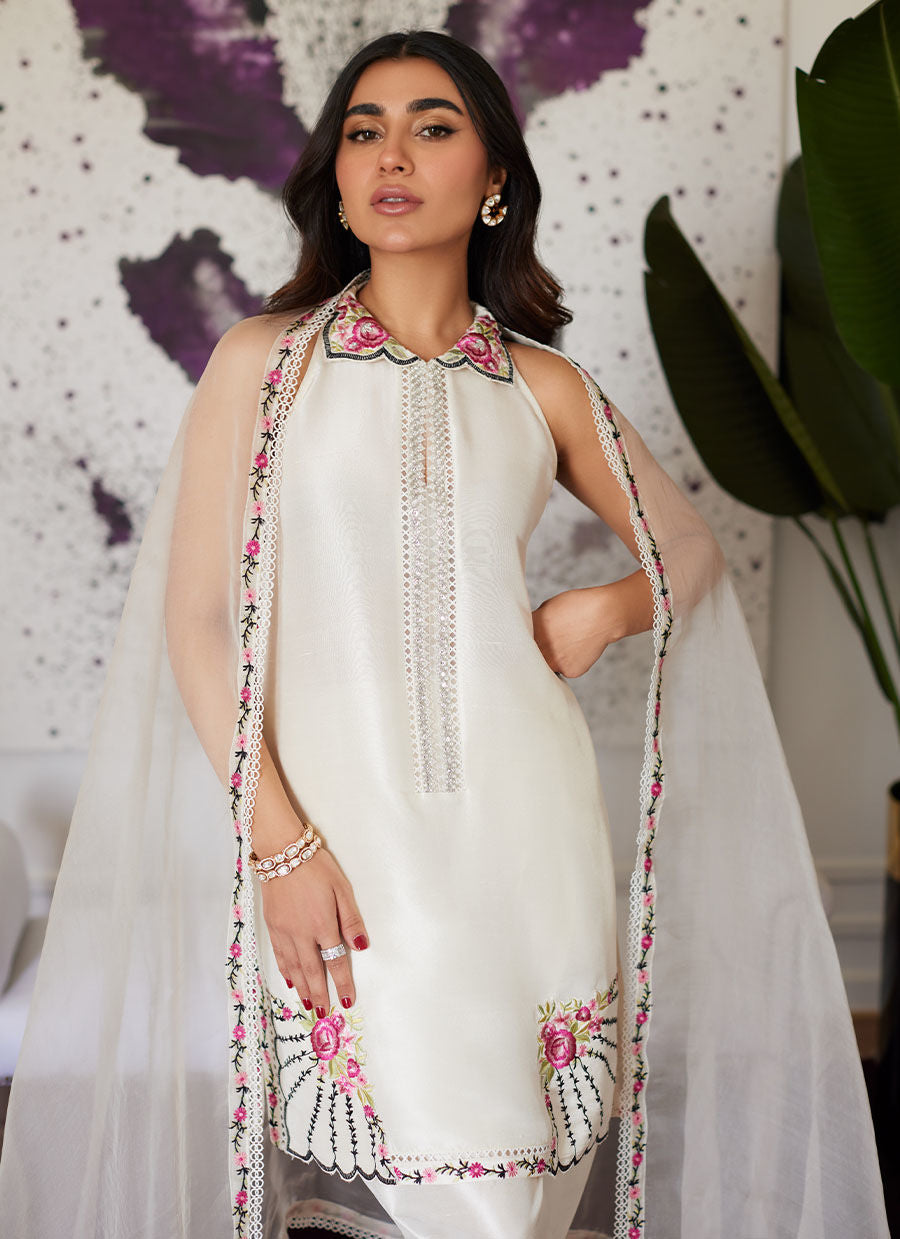 Farah Talib Aziz | Luna Eid Collection 24 | GENEVIVE PEARL WHITE - House Of Hania