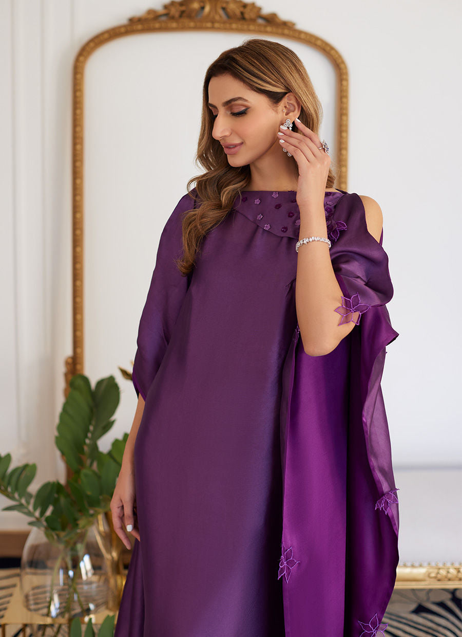 Farah Talib Aziz | Luna Eid Collection 24 | MAYLONE SPARKLING GRAPE - House Of Hania
