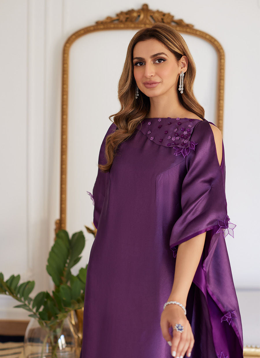 Farah Talib Aziz | Luna Eid Collection 24 | MAYLONE SPARKLING GRAPE - House Of Hania