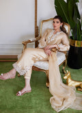 Farah Talib Aziz | Luna Eid Collection 24 | MELVINA CHAMPAGNE BEIGE - House Of Hania