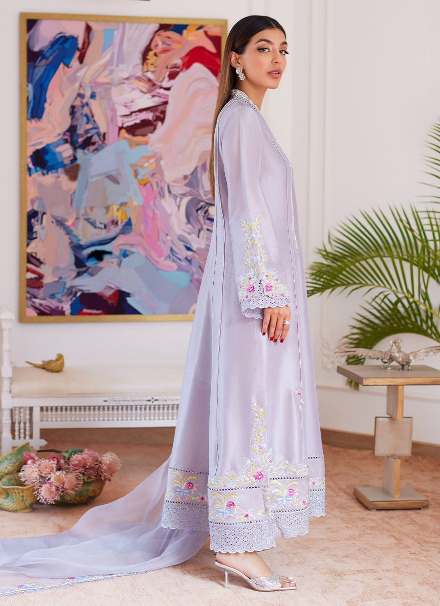 Farah Talib Aziz | Luna Eid Collection 24 | ODETTE SILVER Black - House Of Hania