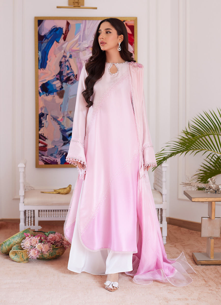 Farah Talib Aziz | Luna Eid Collection 24 | RELLIA BABY PINK - House Of Hania