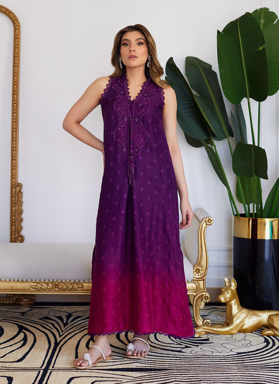 Farah Talib Aziz | Luna Eid Collection 24 | VIOLETTE WILD BERRY OMBRE - House Of Hania