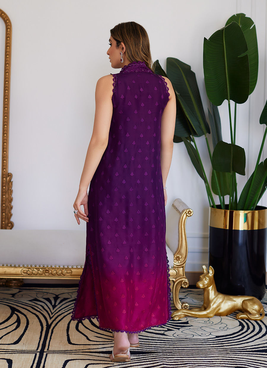 Farah Talib Aziz | Luna Eid Collection 24 | VIOLETTE WILD BERRY OMBRE - House Of Hania
