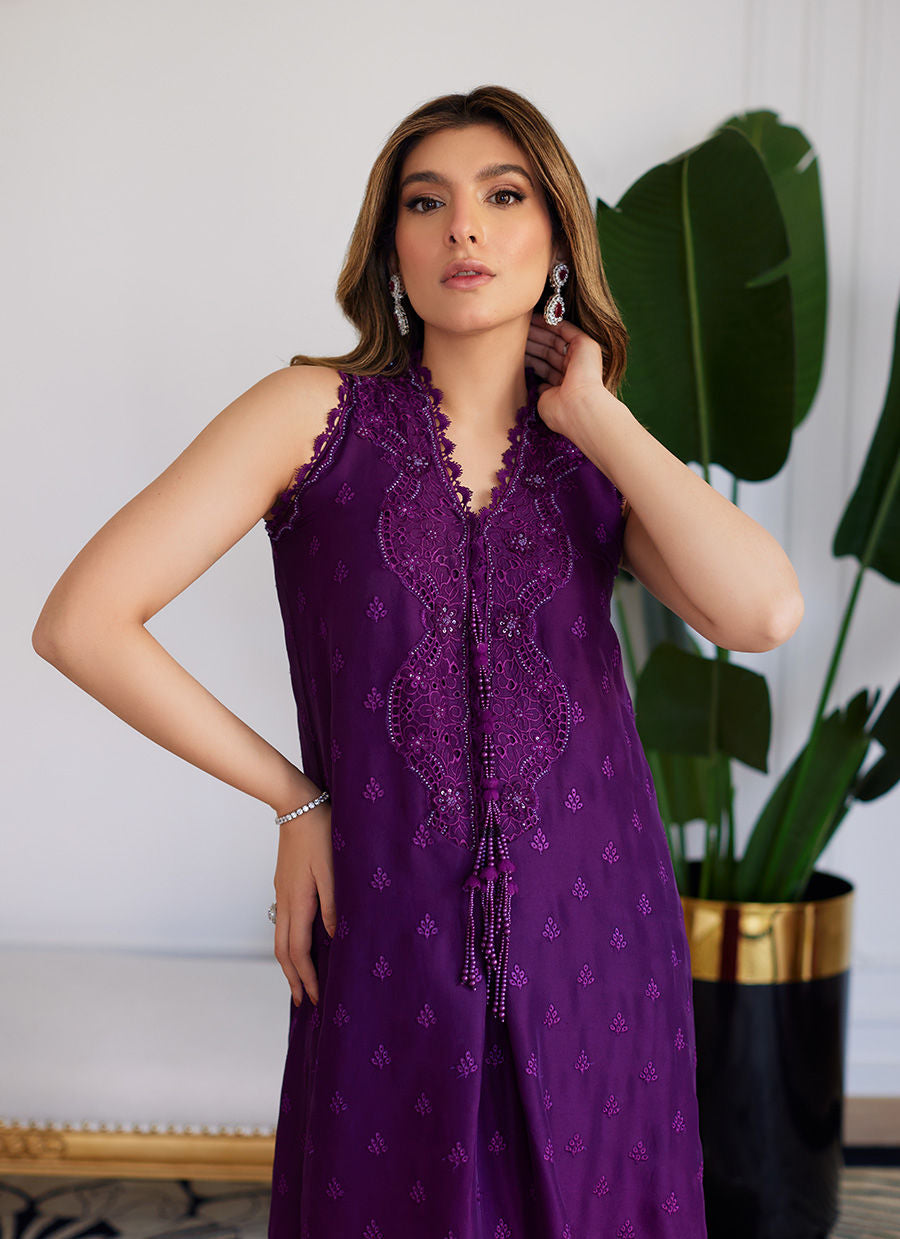 Farah Talib Aziz | Luna Eid Collection 24 | VIOLETTE WILD BERRY OMBRE - House Of Hania