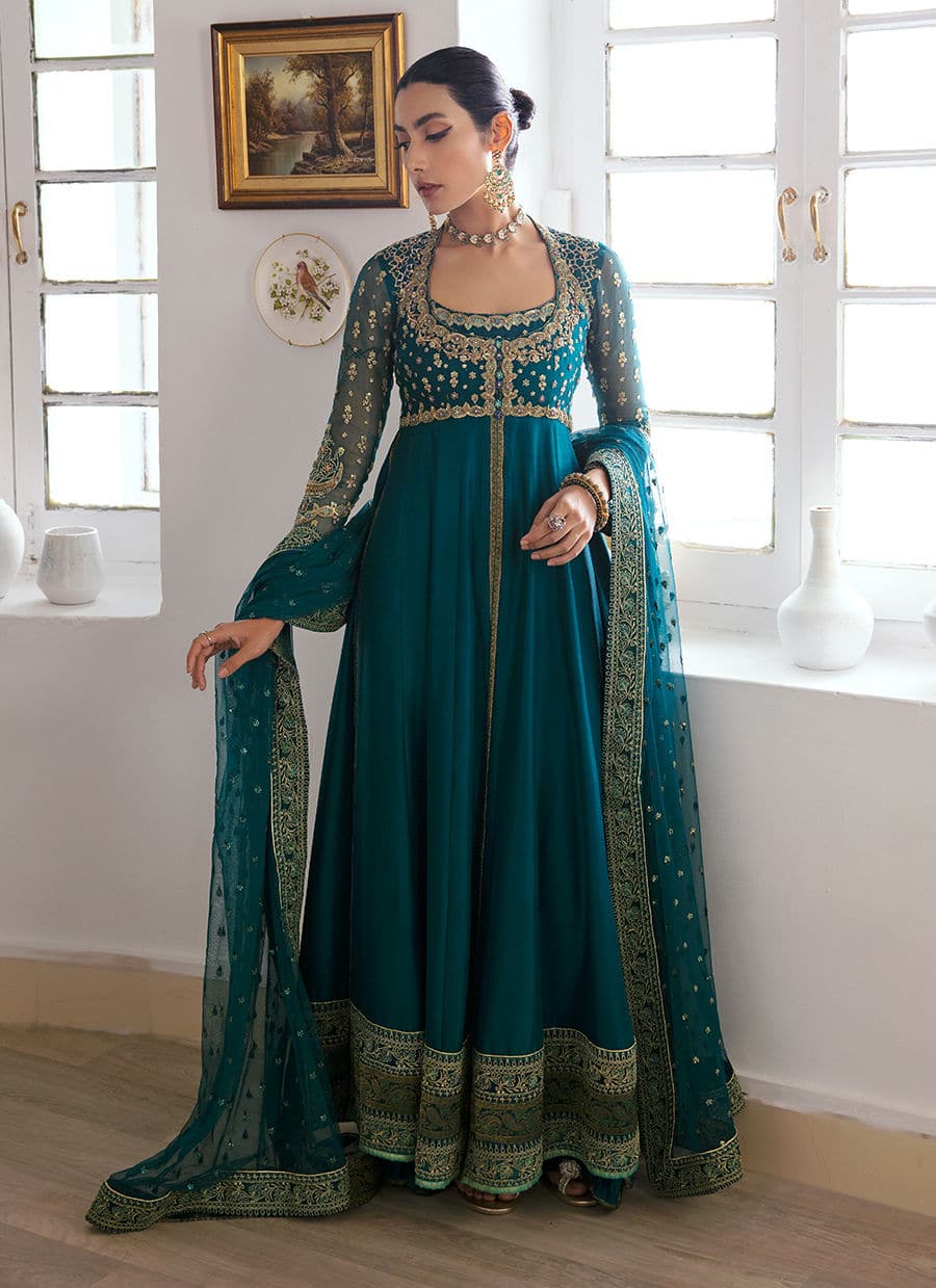 Farah Talib Aziz | Mayna Festive Luxe | AFRA TEAL - House Of Hania