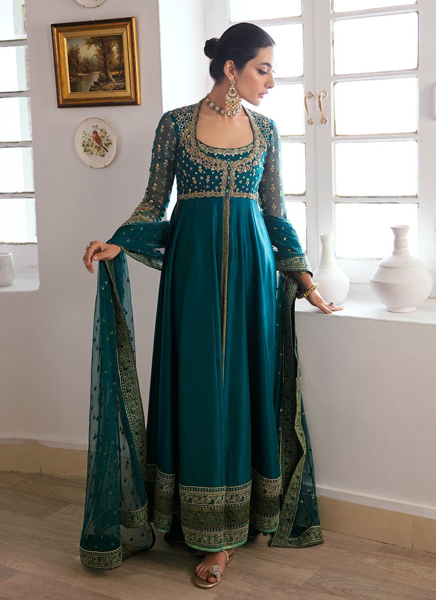 Farah Talib Aziz | Mayna Festive Luxe | AFRA TEAL - House Of Hania