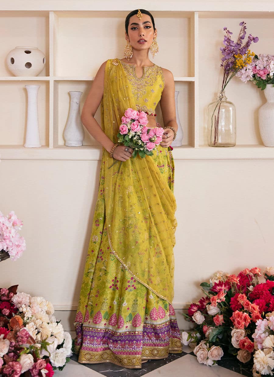 Farah Talib Aziz | Mayna Festive Luxe | ELIKA LIME - House Of Hania