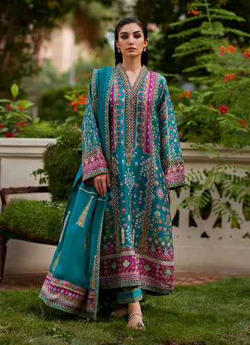 Farah Talib Aziz | Mayna Festive Prints 24 | Aahna Shirt And Dupatta - House Of Hania