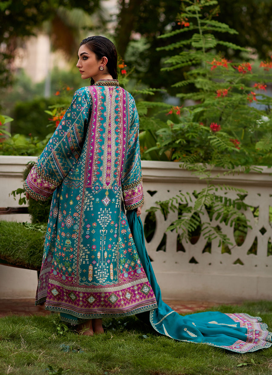 Farah Talib Aziz | Mayna Festive Prints 24 | Aahna Shirt And Dupatta - House Of Hania