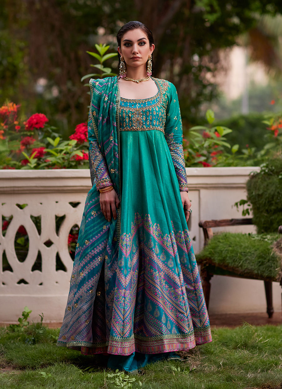 Farah Talib Aziz | Mayna Festive Prints 24 | Aalam Kalidaar And Dupatta - House Of Hania
