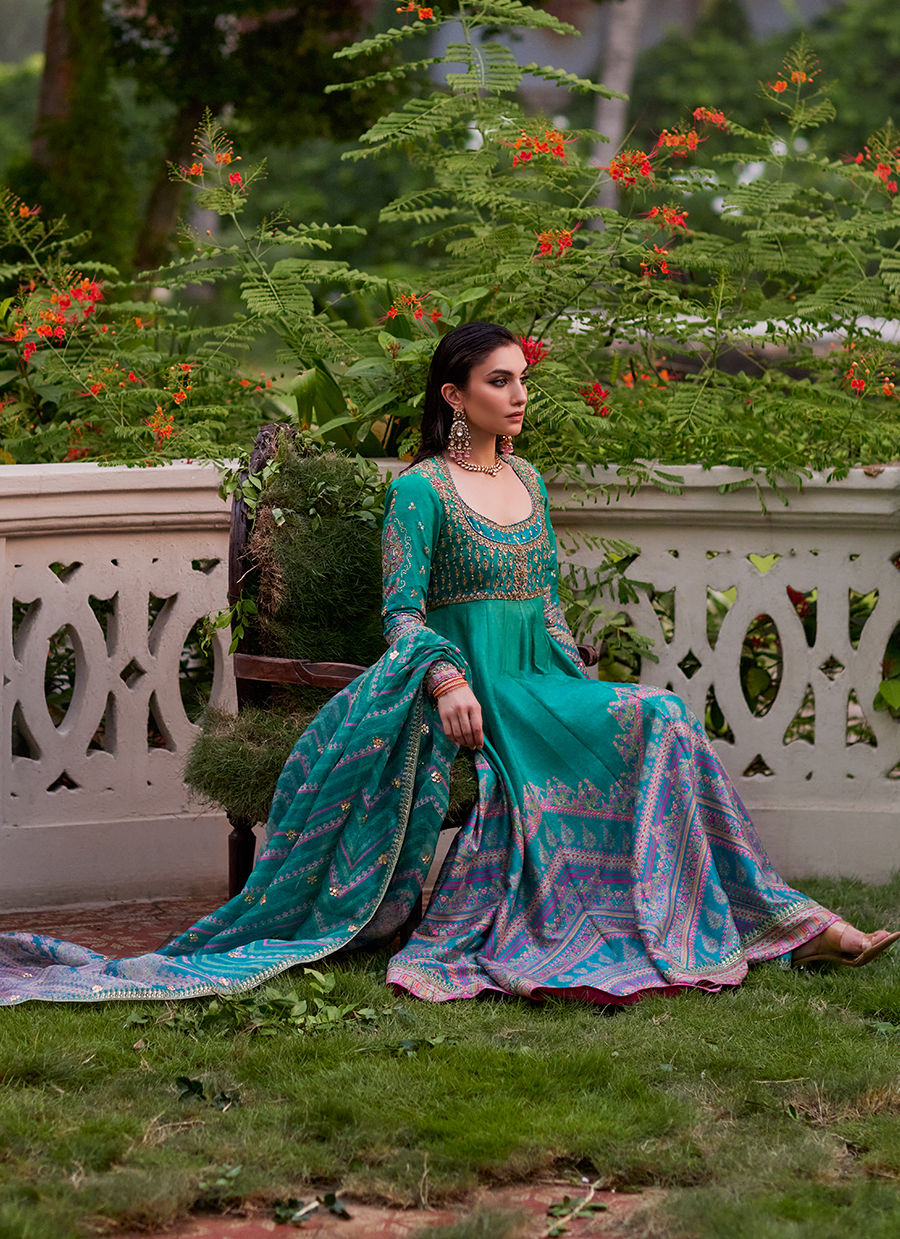 Farah Talib Aziz | Mayna Festive Prints 24 | Aalam Kalidaar And Dupatta - House Of Hania