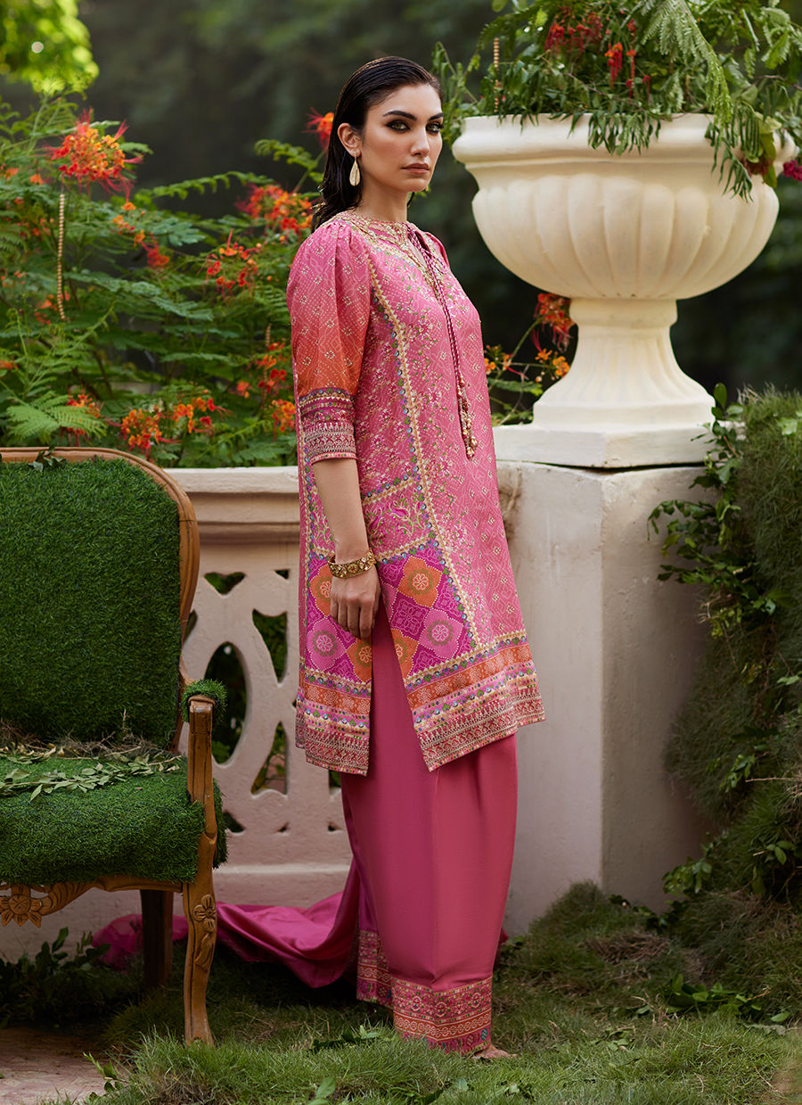 Farah Talib Aziz | Mayna Festive Prints 24 | Abila Shirt And Dupatta - House Of Hania
