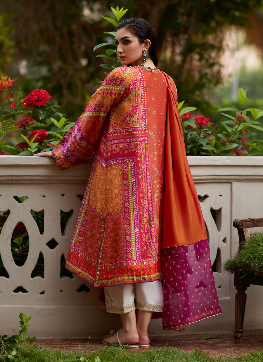Farah Talib Aziz | Mayna Festive Prints 24 | Fadil Shirt And Dupatta - House Of Hania