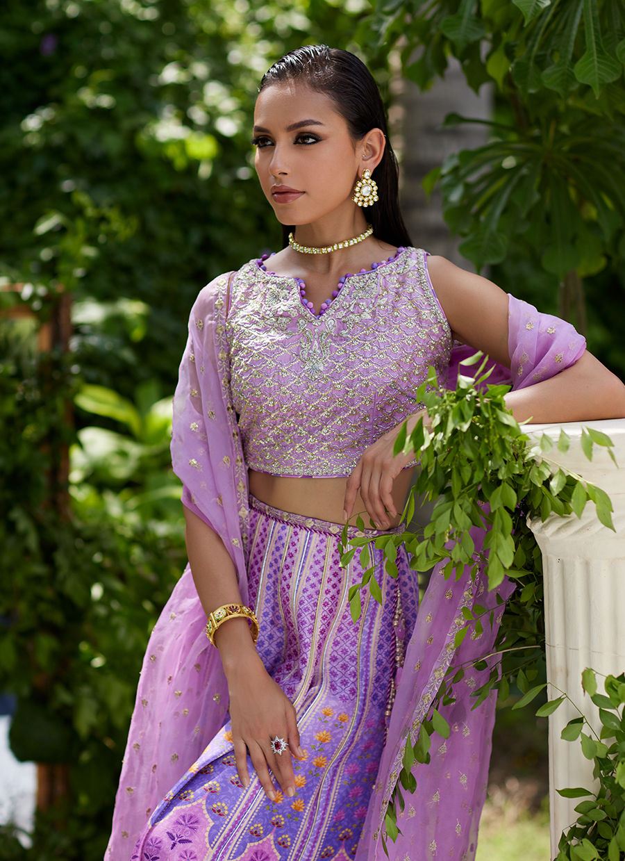 Farah Talib Aziz | Mayna Festive Prints 24 | Ferazia Embellished Lehenga Choli - House Of Hania